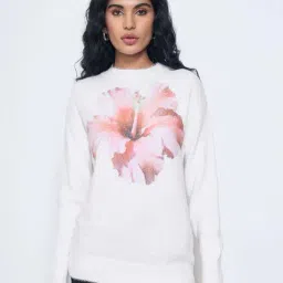 Honey By Pantaloons White Comfort Fit Printed Sweater-image-34