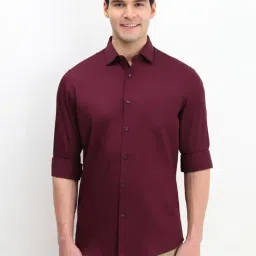 Allen Solly Maroon Cotton Slim Fit Shirt-image-99