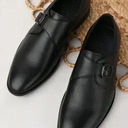 Regal Men's Black Monk Shoes-image-51
