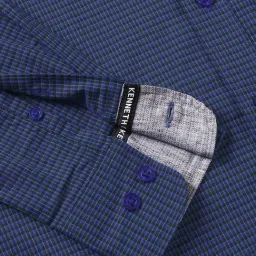 Kenneth Cole Blue Slim Fit Checks Shirt image 5