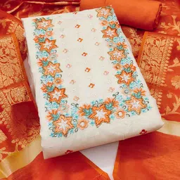 KALINI Embroidered Unstitched Dress Material image 3