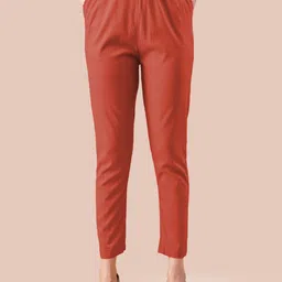 LYRA Women Comfort High-Rise Flat-Front Cotton Cigarette Trouser-picture-15