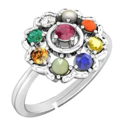 Clara Navratna Stone Nine Gems 92.5 Sterling Silver Ring-picture-15