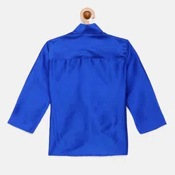 THANGAMAGAN Boys Blue Art Silk Kurta image 2