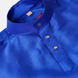THANGAMAGAN Boys Blue Art Silk Kurta image 3