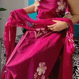 THE52 Women Floral Printed Kurta with Trouser & Dupatta image 3