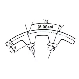 Mitsuboshi Rubber Timing Belt XL Shape (Length 1225 mm, Teeth 245), 490XL025 image 2