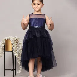 Toy Balloon Kids Sleeveless Sequin Embellished High Low Dress - Navy Blue-picture-28