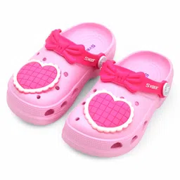 Svaar Heart 3D Jibbitz Applique Detailed Perforated Clogs - Pink image 1