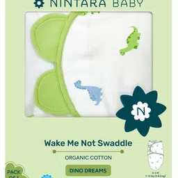 NINTARA BABY Wake Me Not Swaddle Wrap 100% Organic Cotton, Ultra-Soft Newborn Sleep Sack with Safe Velcro (0-3 Months)-picture-17