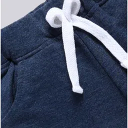 FUN A2Z Cotton Loopknit Smiley Embroidered Shorts - Navy Blue image 4