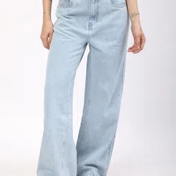 R&B Women Cotton Wide Leg High-Rise Jeans-picture-21