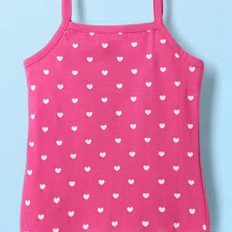 Babyhug 100% Cotton Knit Sleeveless Anti Bacterial Printed Slips Pack of 3 - White Pink & Purple image 5