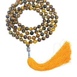 Apnisanskriti Unisex Tiger Eye Stone Buddha Face 108+1 Mala-picture-16
