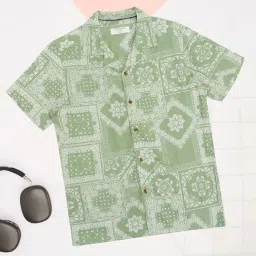 Pantaloons Junior Boys Elm Green Printed Shirts-image-45