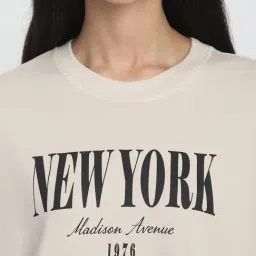 R&B Beige Cotton Graphic Print Regular Fit T-Shirt image 5