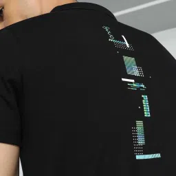 Puma Black Cotton Regular Fit Printed Polo T-Shirt image 5