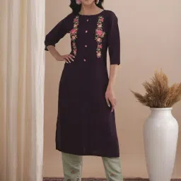 Fashor Purple Regular Fit Floral Print Kurta-picture-18