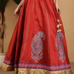 Kaanchie Nanggia Maroon Silk Skirt-picture-45