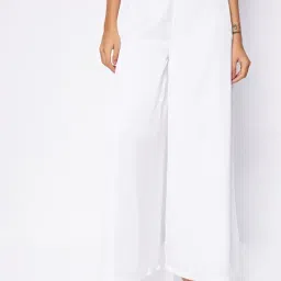 Cover Story White Regular Fit Mid Rise Trousers-picture-38