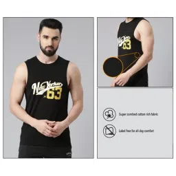 Force NXT Green & Princess Blue Cotton Regular Fit Printed Vest - Pack Of 2 image 5