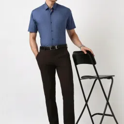 Peter England Blue Regular Fit Shirt image 5