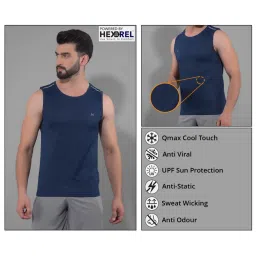 Force NXT Blue & Green Regular Fit Gym Vest - Pack Of 2 image 5