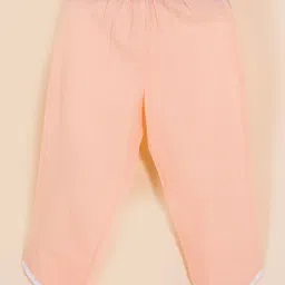 Pspeaches Girls Peach Cotton Regular Fit Embroidered Kurta Set image 5