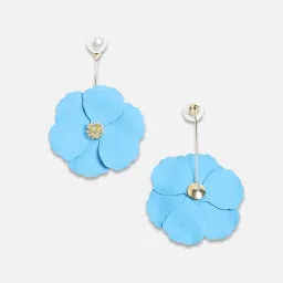 Sohi Women's Floral Hues Stud Earrings  Sky Blue image 5