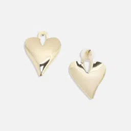 Sohi Women's Heartlock Stud Earrings  Gold image 5