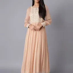 Wishful by W Pink Embellished Flared Kurta-image-85