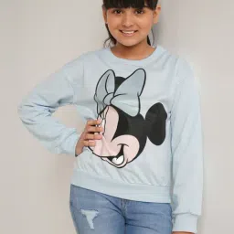AND GIRL Kids Powder Blue & Pink Printed Full Sleeves Sweatshirt-image-39