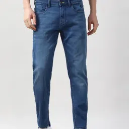 Peter England Blue Cotton Regular Fit Jeans-picture-12