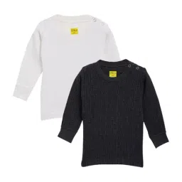 Neva Kids Grey & White Striped Full Sleeves Thermal Top (Pack of 2)-picture-11