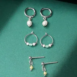 Accessorize London Sterling Silverplated Beaded Earrings-image-26