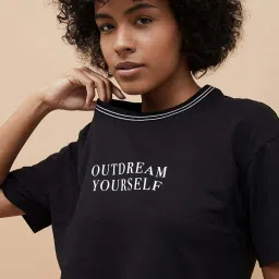 KAPPA Black Cotton Printed Sports T-Shirt image 5