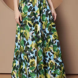 LookShine Women Green Printed Knitted Palazzos-image-55