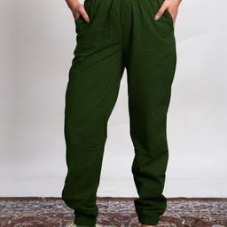 Pittra4ever Women Solid Relaxed Mid-Rise Soft Jogger Trousers-image-5