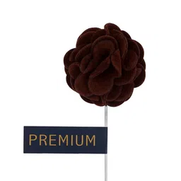 PELUCHE Unisex Brown & Silver-Toned Graceful Bloom Lapel Pin image 3