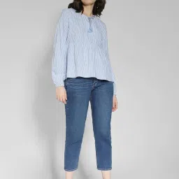 American Eagle Outfitters Blue Striped Top image 5