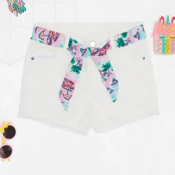 Pantaloons Junior Girls Bright White Shorts-image-57