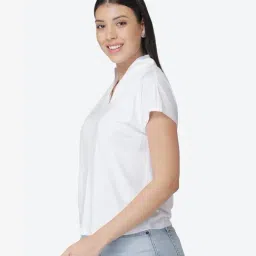 Mode by Red Tape White V Neck Top image 3