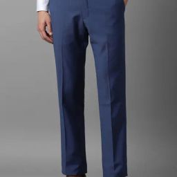 Louis Philippe Navy Slim Fit Trousers-picture-1