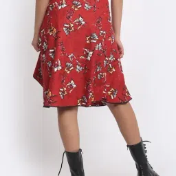 SHAYE Red Polyester Printed Skirt image 2