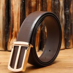 Louis Stitch Brown Textured Leather Formal Belt for Men-picture-33