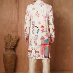 TRYBUY.IN Men Ethnic Motifs Printed Chikankari Indie Prints Kurta image 2