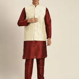 SOJANYA Regular Kurta With Churidar & With Nehru Jacket-picture-24