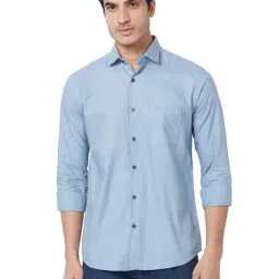 Park Avenue Blue Cotton Slim Fit Shirt-picture-42