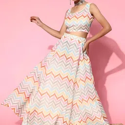 Kaizen TEXO FAB Printed Cotton Semi-Stitched Lehenga & Unstitched Choli-image-90