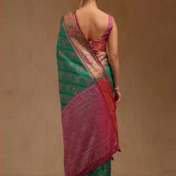 Soch Green Woven Design Saree With Unstitched Blouse image 3